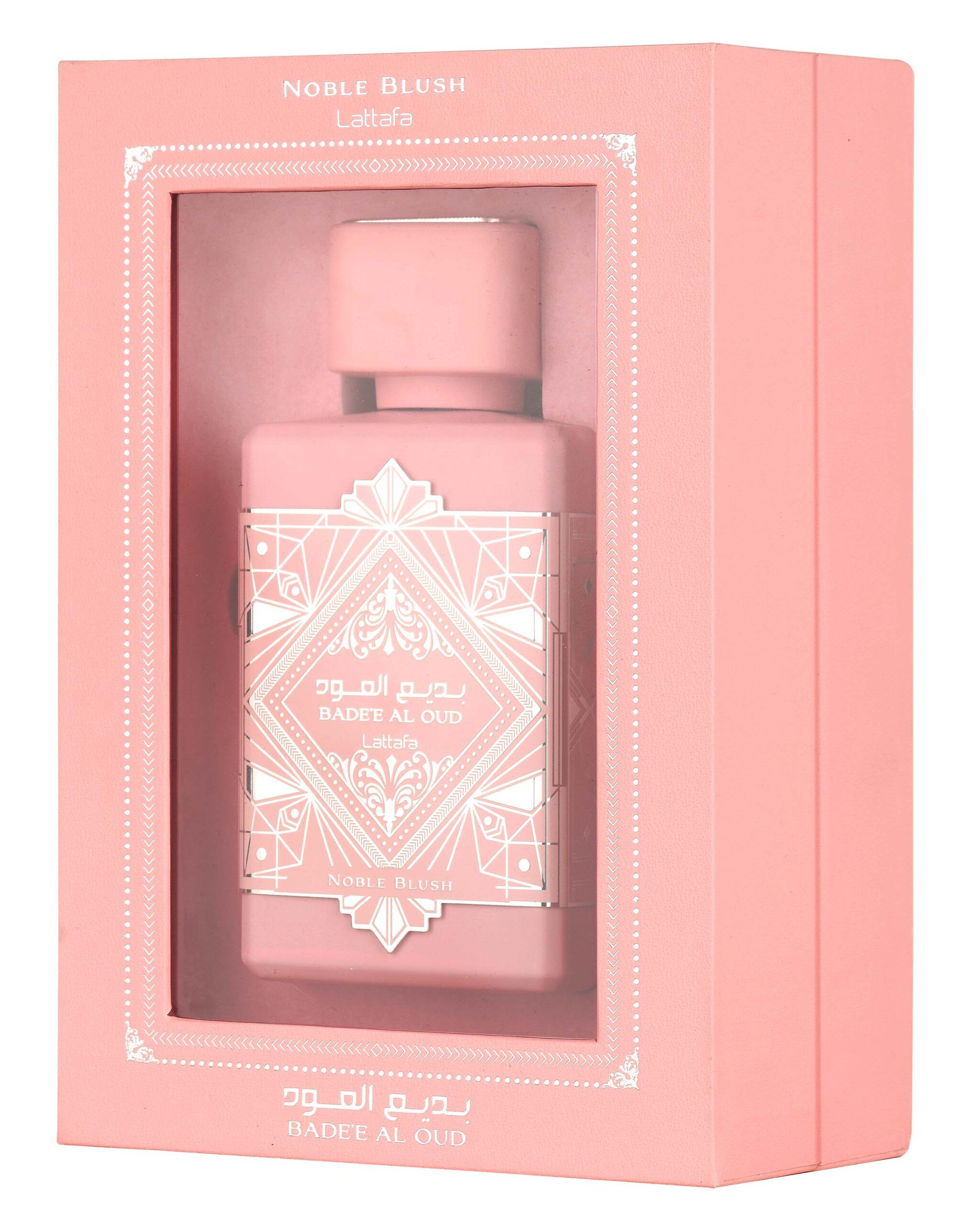 Badee Al Oud Noble Blush Eau de Parfum bottle by Lattafa