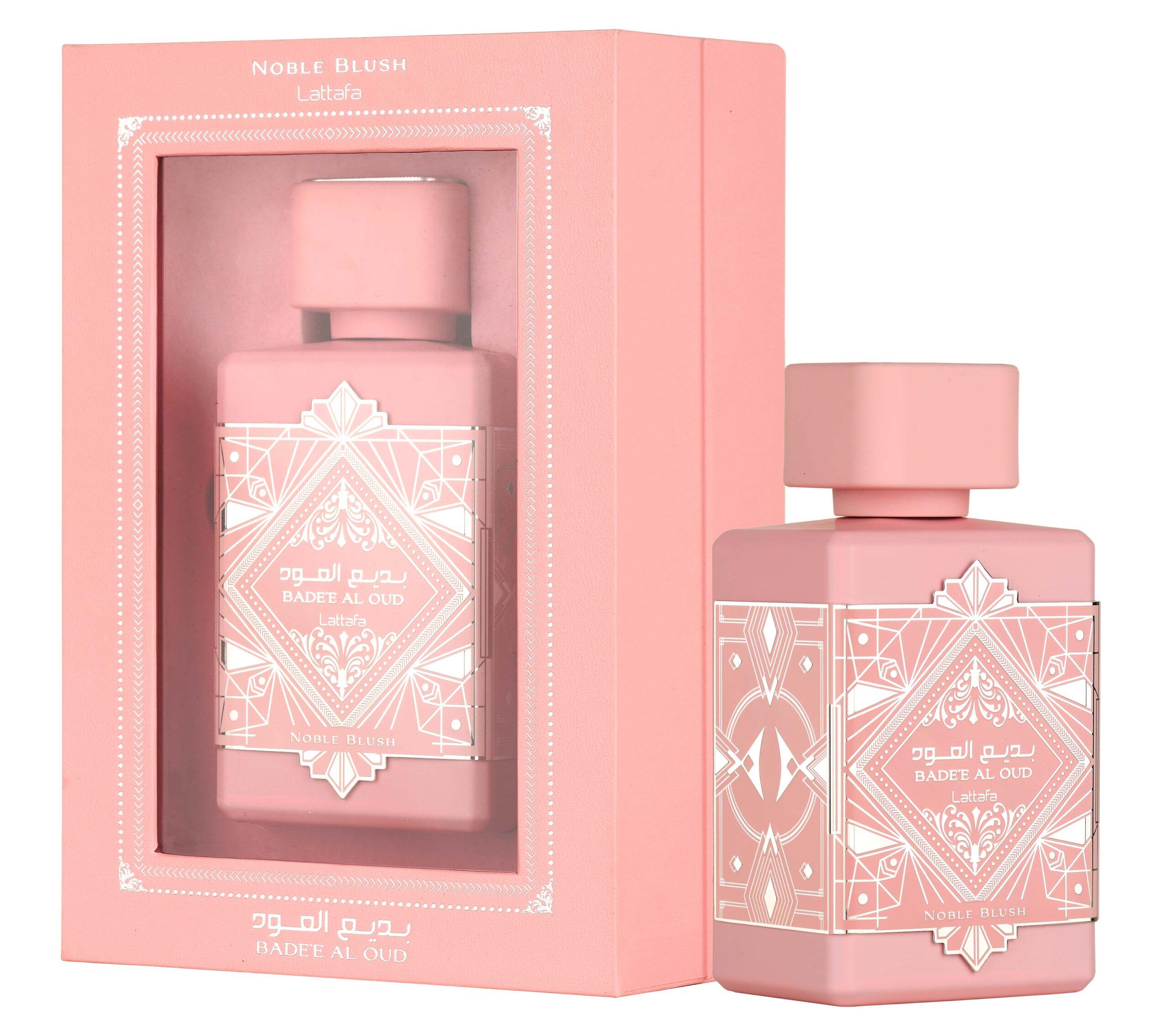 Badee Al Oud Noble Blush Eau de Parfum bottle by Lattafa